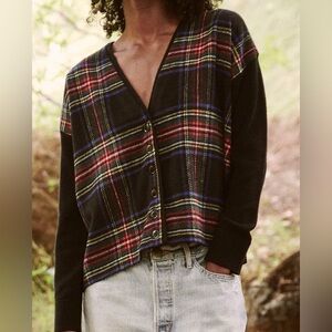 THE GREAT. The Fireside Cardigan -
Hearth Plaid Size 1